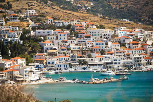 Mpatsi Batsi City Andros Island Greece Greek Tourist Resort Aegean — Zdjęcie stockowe