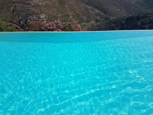 Swimming Pool Water Light Blue Background Luxury Holidays — Stockfoto