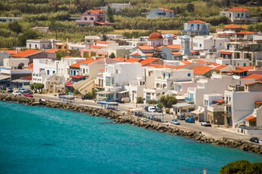 korthi village by the port and sea  in the south of andros island greece