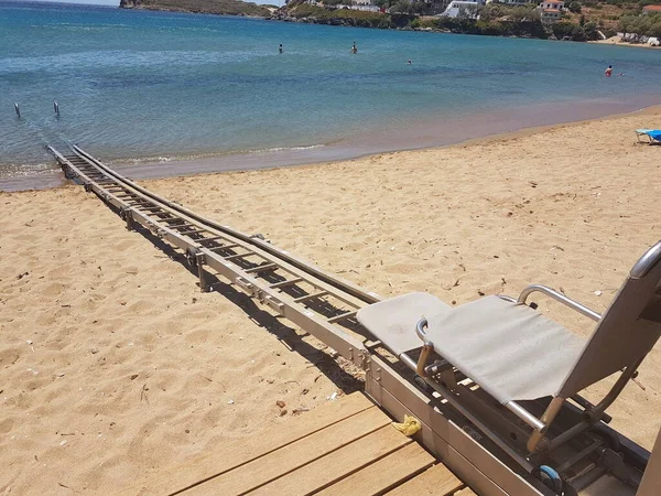 Sea Ramp Disabled Person Have Access Sea Beach Batsi City — Foto de Stock