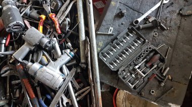 tool car vehcle garage repair service shop for background