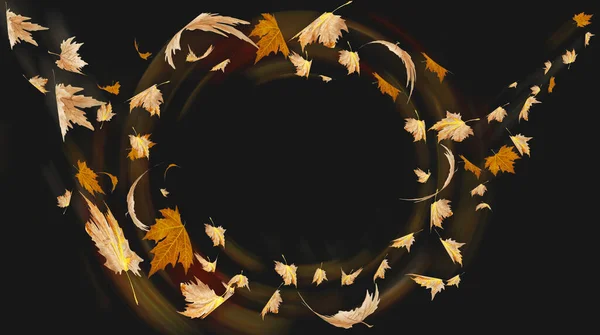 Осенние Листья Вокруг Торнадо Ураган Летящий Изолированные Фона Специи Вашего — стоковое фото