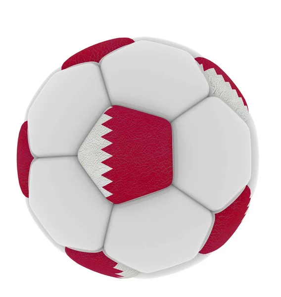 Qatar国旗足球隔离足球2022世界杯为背景 3Drendering — 图库照片