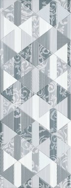 Dijital fayans tasarımı. 3 boyutlu rengarenk seramik duvar döşemeleri dekorasyonu. Soyut damaske desenli geometrik ve çiçekli süsler, eski fayanslar karmaşık detaylar. Yüksek kalite fotoğraf