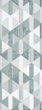 Dijital fayans tasarımı. 3 boyutlu rengarenk seramik duvar döşemeleri dekorasyonu. Soyut damaske desenli geometrik ve çiçekli süsler, eski fayanslar karmaşık detaylar. Yüksek kalite fotoğraf