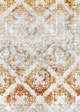 Dijital fayans tasarımı. 3 boyutlu rengarenk seramik duvar döşemeleri dekorasyonu. Soyut damaske desenli geometrik ve çiçekli süsler, eski fayanslar karmaşık detaylar. Yüksek kalite fotoğraf