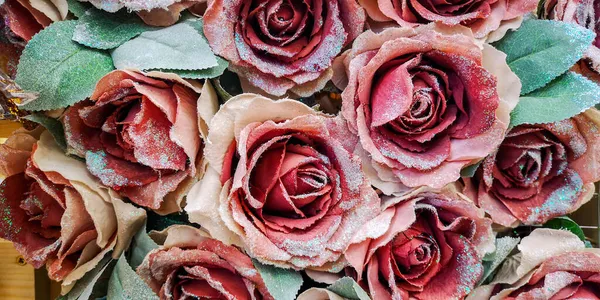 Rosas Rosadas Pálidas Suaves Las Flores Decorativas Fondo Año Nuevo — Foto de Stock