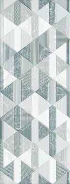 Dijital fayans tasarımı. 3 boyutlu rengarenk seramik duvar döşemeleri dekorasyonu. Soyut damaske desenli geometrik ve çiçekli süsler, eski fayanslar karmaşık detaylar. Yüksek kalite fotoğraf