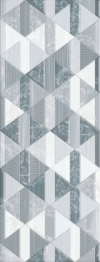 Dijital fayans tasarımı. 3 boyutlu rengarenk seramik duvar döşemeleri dekorasyonu. Soyut damaske desenli geometrik ve çiçekli süsler, eski fayanslar karmaşık detaylar. Yüksek kalite fotoğraf