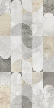 Dijital fayans tasarımı. 3 boyutlu rengarenk seramik duvar döşemeleri dekorasyonu. Soyut damaske desenli geometrik ve çiçekli süsler, eski fayanslar karmaşık detaylar. Yüksek kalite fotoğraf