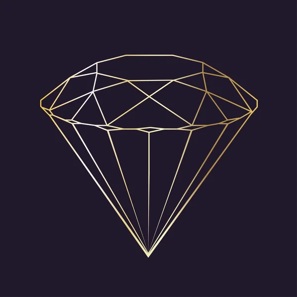 ベクトル豪華なクリスタルダイヤモンドの形 幾何学プレミアムグリッターアイコン ポリゴンモザイク形状アメジストクォーツ石ラインアートスタイル — ストックベクタ