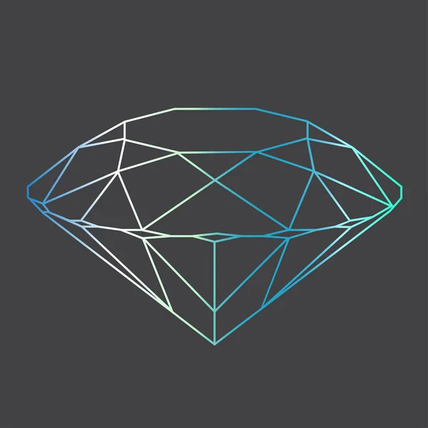 Vector Luxe Kristal Diamant Vorm Geometrisch Premium Glitter Pictogram Polygon — Stockvector