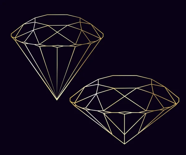 Vector Luxury Crystal Diamond Shape Geometric Premium Glitter Icon Polygon — Stock Vector
