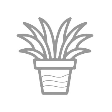 Vector illustration of plant pot. Flower pot web icon. . Vector illustration