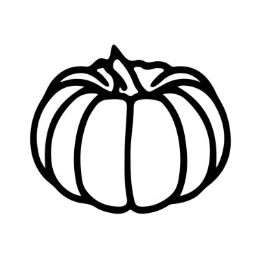 Vector flat icon of pumpkin vegetable. halloween traditional logo template. Vector illustration