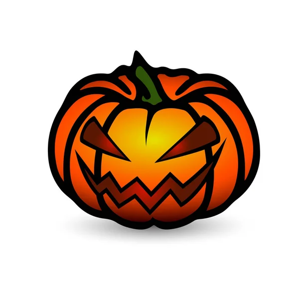 Vector Halloween Symbool Eng Pompoen Gezicht Met Kwade Glimlach Jack — Stockvector