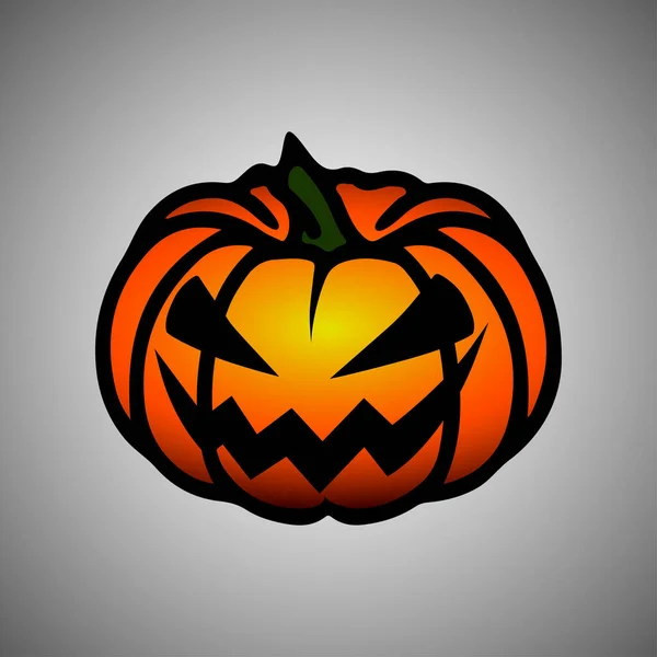 Vector Halloween Symbool Eng Pompoen Gezicht Met Kwade Glimlach Jack — Stockvector