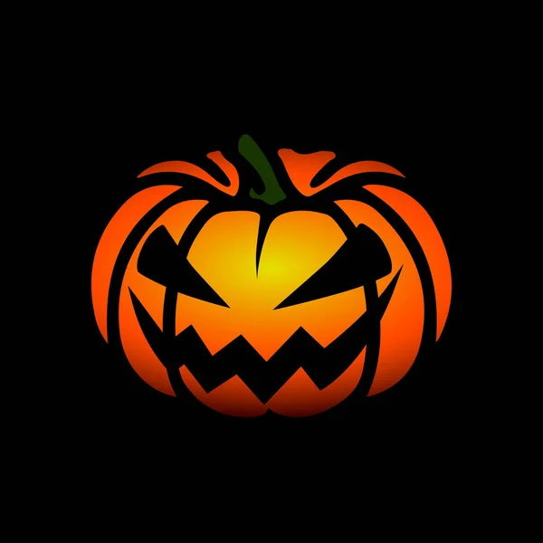 Symbole Vectoriel Halloween Visage Effrayant Citrouille Avec Sourire Maléfique Jack — Image vectorielle