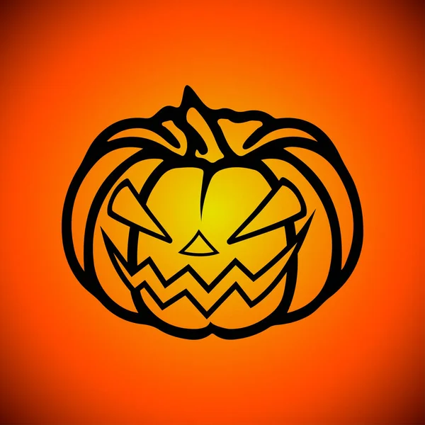 Векторный Символ Хэллоуина Страшное Тыквенное Лицо Злой Улыбкой Пиктограмма Джека — стоковый вектор