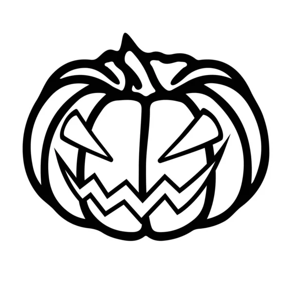 Vector Halloween Symbol Scary Pumpkin Face Evil Smile Jack Lantern — Stock Vector