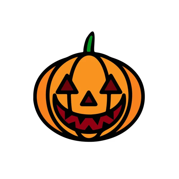 Simbolo Vettoriale Halloween Faccia Spaventosa Zucca Con Sorriso Malvagio Jack — Vettoriale Stock