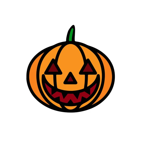 Vector Halloween Symbool Eng Pompoen Gezicht Met Kwade Glimlach Jack — Stockvector