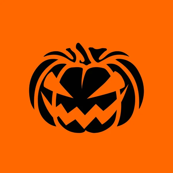 Vector Halloween Symbol Scary Pumpkin Face Evil Smile Jack Lantern — Stok Vektör