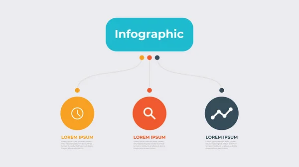 Diseño Plantilla Proceso Línea Infografía Negocios Con Iconos Pasos Ilustración — Archivo Imágenes Vectoriales