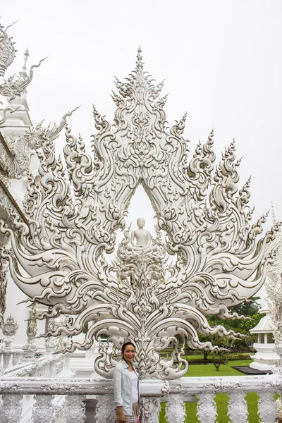 Detalhes de Wat Rong Khun (O Templo Branco) em Chiang Rai, Tailândia — Fotografia de Stock