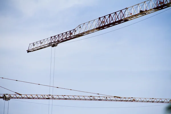 Crane construction work in the evening — Stock Photo, Image
