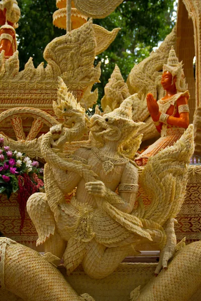 Candles are carved out of wax, Thai art form of wax, UbonRatchathani, Thailand — Stock Photo, Image