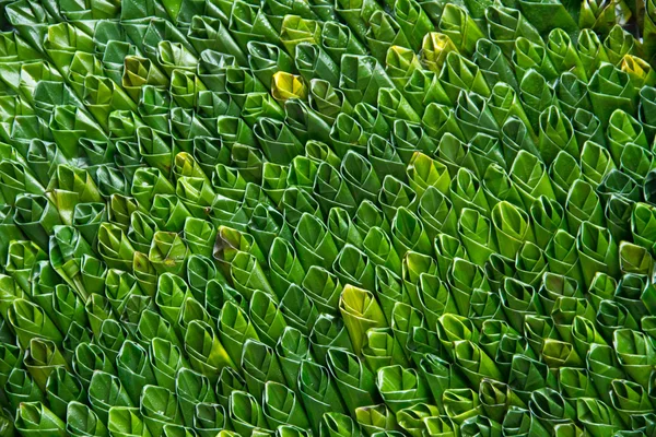 Arte de estilo tailandés con hoja de plátano — Foto de Stock