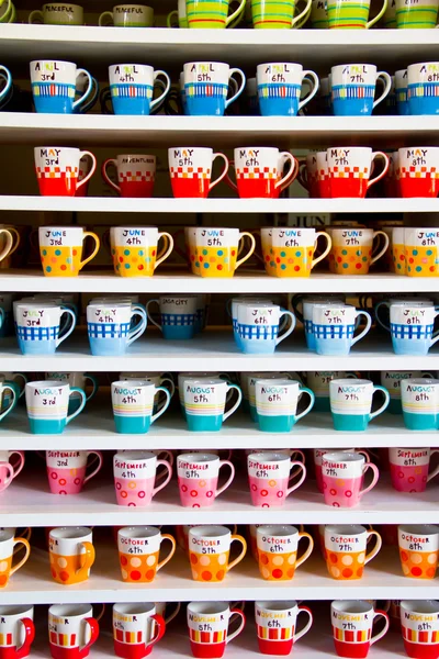 Many cup on shelf — Stock Photo, Image