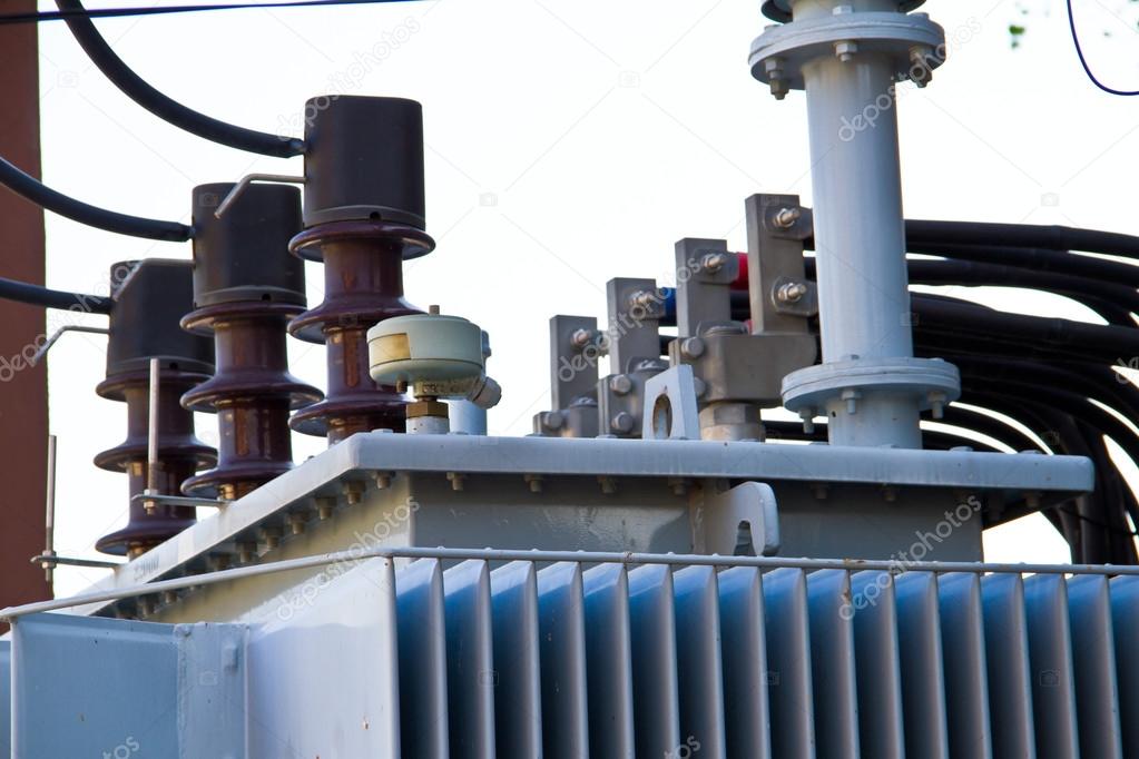 High voltage electric converter detail at a power plant