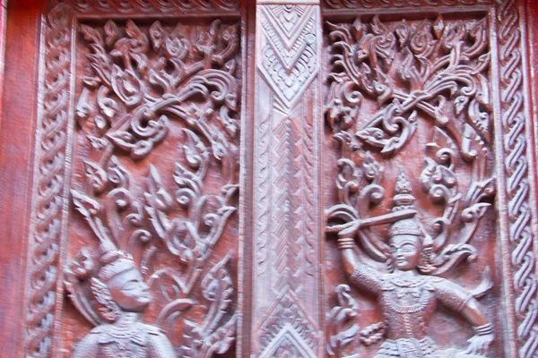 Art of wood carving. Thai style — Stock Photo, Image