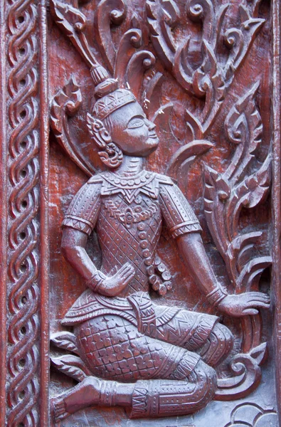 Arte de escultura em madeira. Estilo tailandês — Fotografia de Stock
