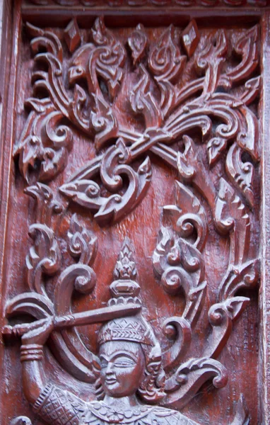 Art of wood carving. Thai style — Stock Photo, Image