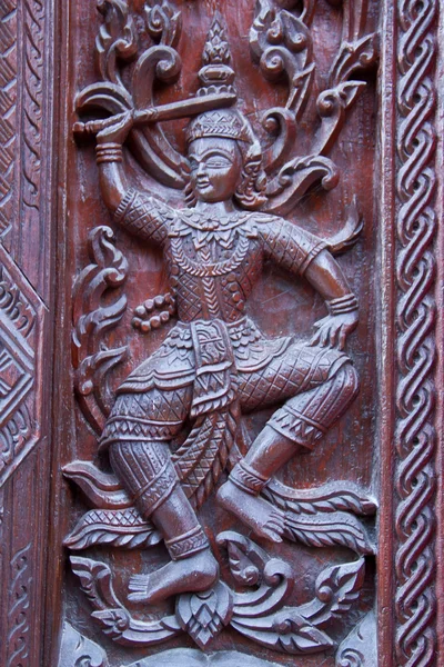 Art of wood carving. Thai style — Stock Photo, Image