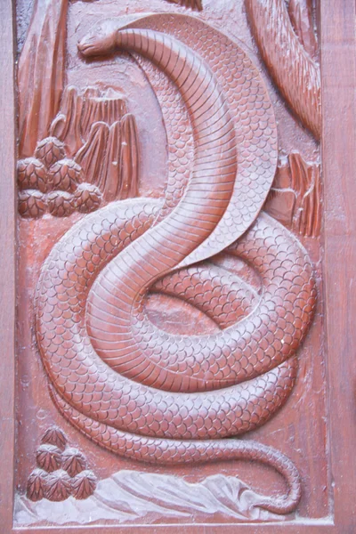Thai style curving wood on the windows temple — Stock Photo, Image