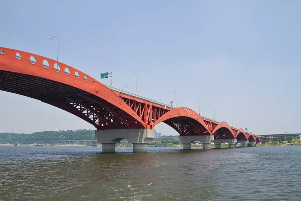 Brücke über namhangang, namhan river, han river, seoul, Südkorea — Stockfoto