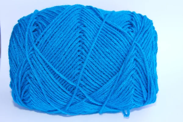 Bola azul de fio de lã — Fotografia de Stock