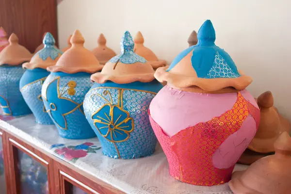 Thai traditional clay pottery — Stock Photo, Image