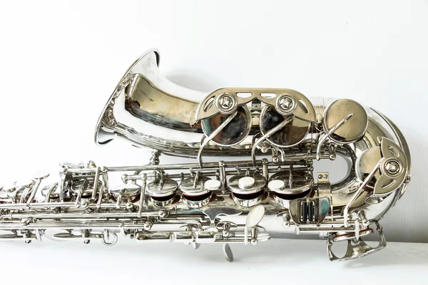 Fragment of a saxophone — Stock Photo, Image
