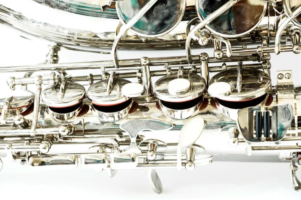 Fragment of a saxophone — Stock Photo, Image