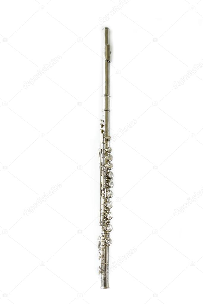 Flute on white background