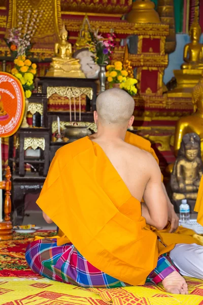 Newly Thai monk in thai temple — Stock Photo, Image