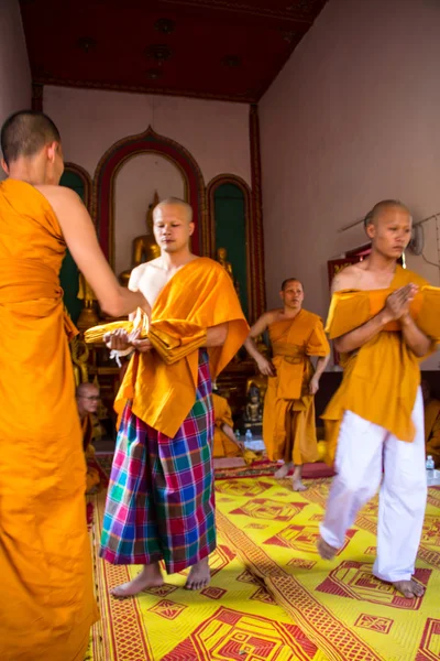 Newly Thai monk in thai temple — Stock Photo, Image