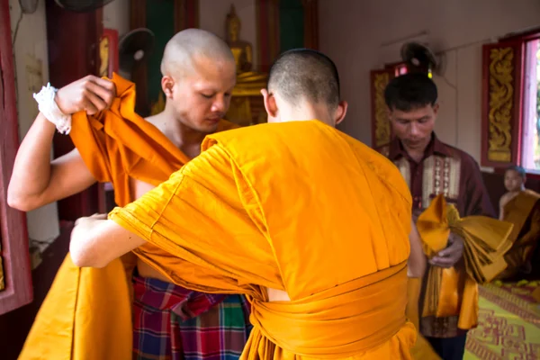 Newly Thai monk in thai temple — Stock Photo, Image