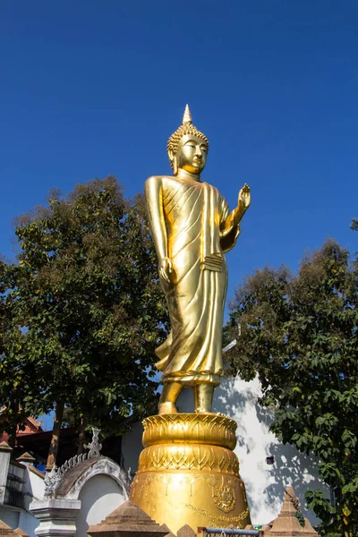 Guld Buddha Staty Templet Thailand — Stockfoto