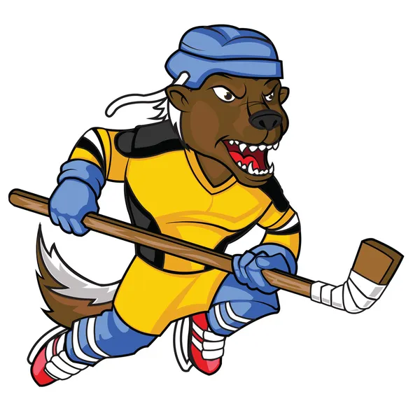 Honigdachse Hockey-Maskottchen — Stockvektor